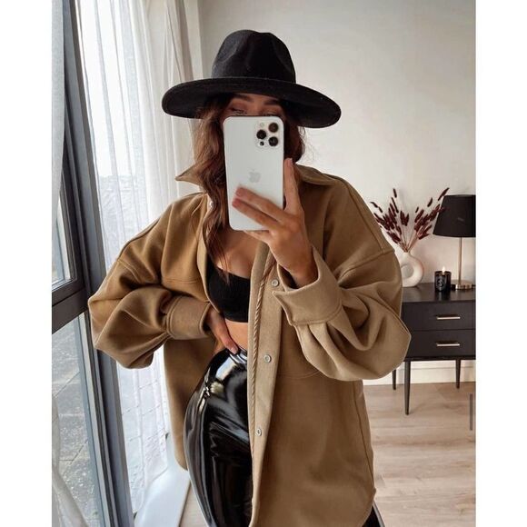 H&M Shacket Jacket Mustard Oversized - Picture 10 of 15